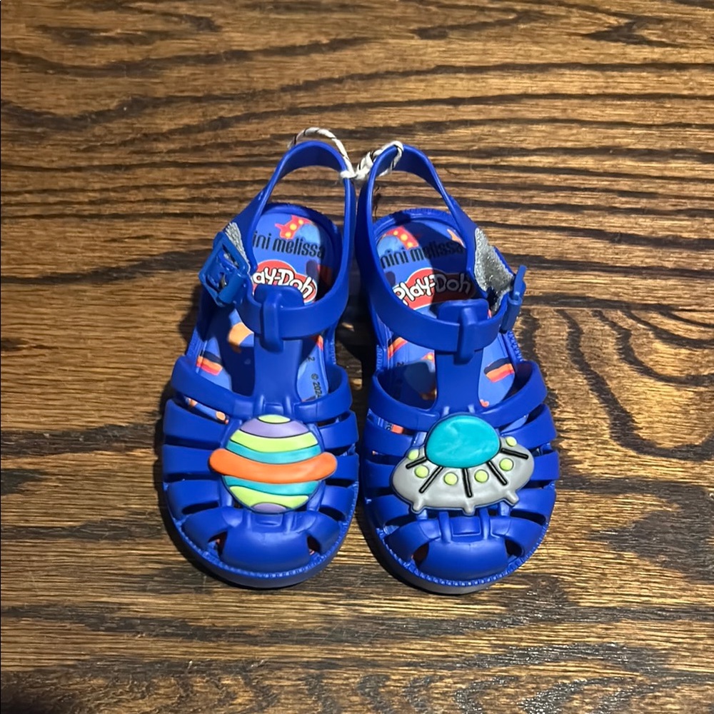 Mini Melissa Blue Sandals with Cage Design